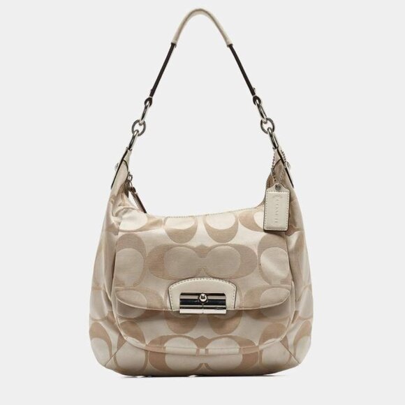 Coach Kristen Khaki 2/way Shoulder Bag Handbag Purse c - Picture 1 of 11